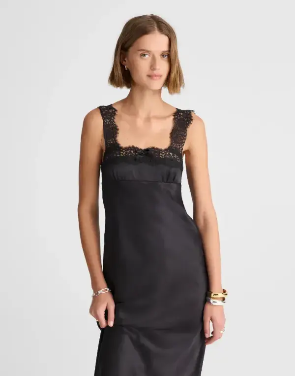 Alexa Chung for Madewell Courtney Satin Slip Dress