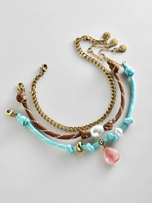 Brooke Semi-Precious Waterproof Anklet Set