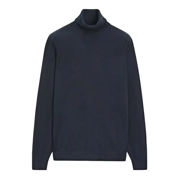 Wool Blend High Neck Knit Jumper