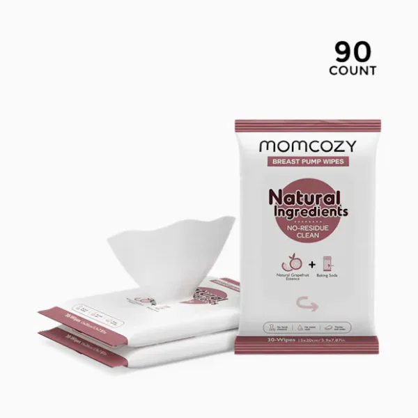 Momcozy Momcozy Natural Breast Pump Wipes (3 Pack) - White, 90
