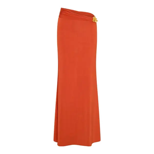 Ainsley Asymmetrical Maxi Skirt with Hardware