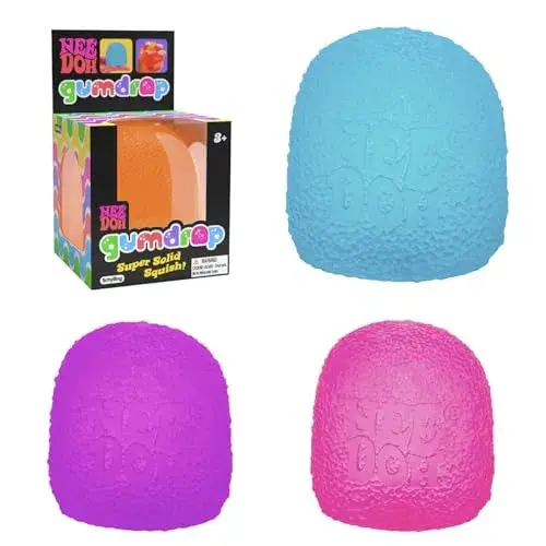 Schylling NeeDoh Gumdrop - Textured Sensory Toy with Super Solid Squish - 2.5" Tall - Colors May Vary (Pack of 1)