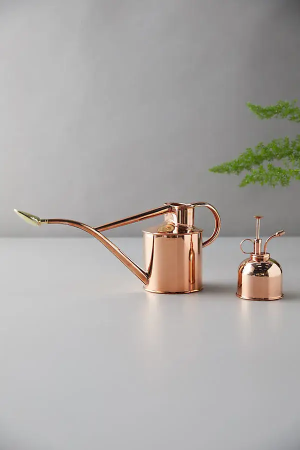 Copper Watering Can + Mister Gift Set
