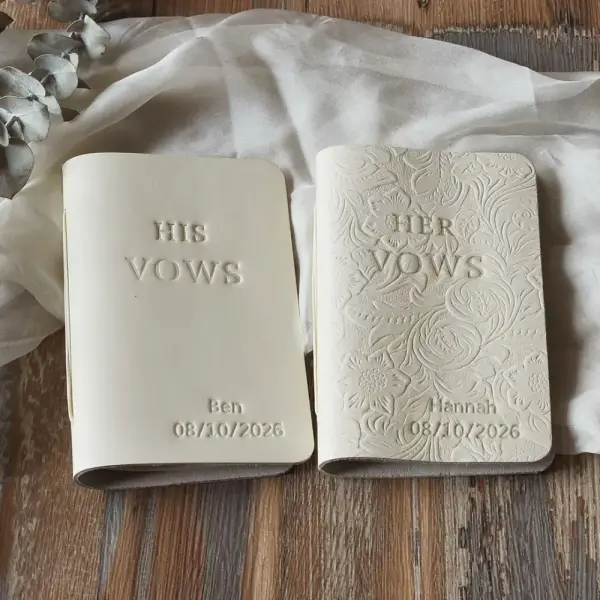 Genuine Leather Vow Books, Personalized Wedding Keepsake