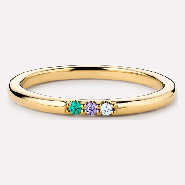 Birthstone Jewelry - 3 Stone Birthstone Ring