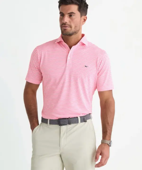 Performance Pique Striped Sankaty Polo