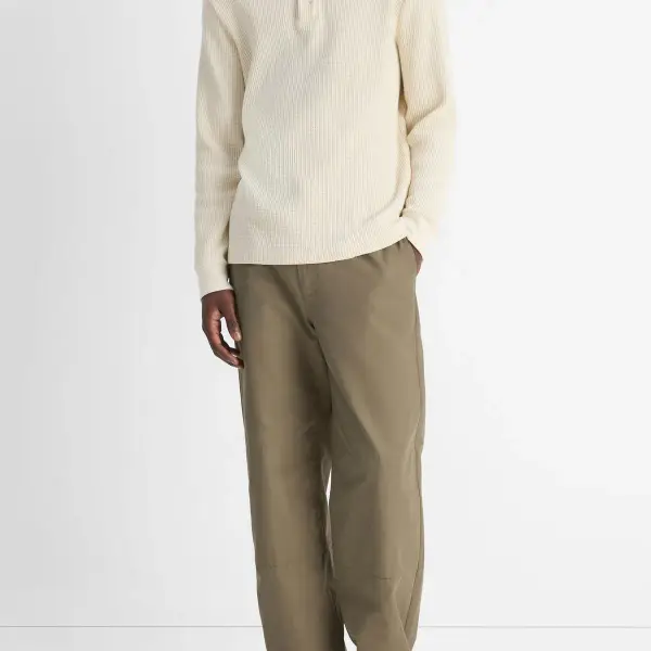Chunky Waffle Cotton-Blend Henley