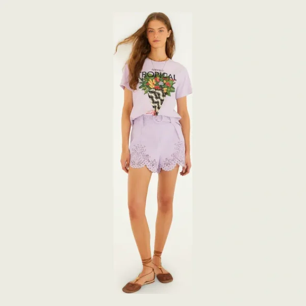 Lilac Tropical Bouquet Organic Cotton T-Shirt