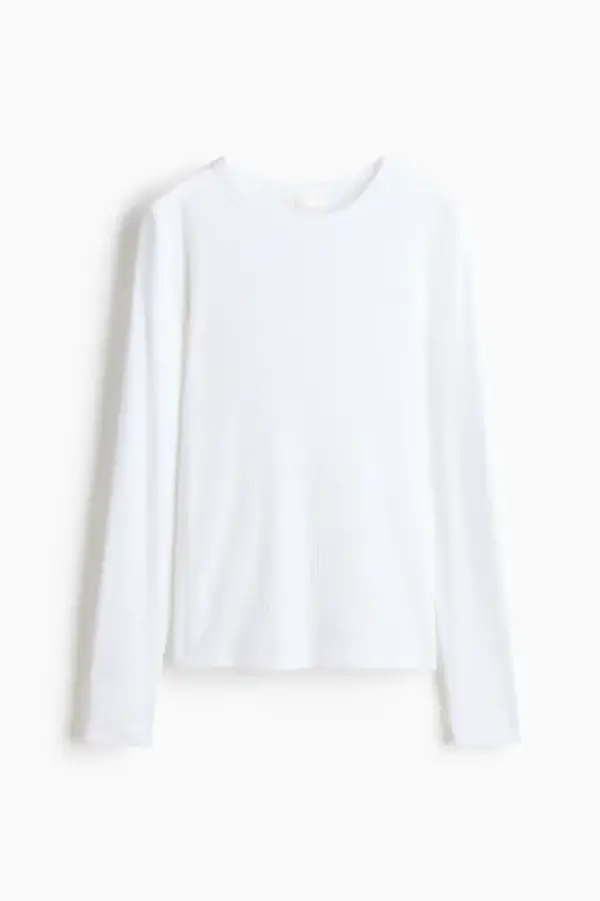 Ribbed Cotton-Blend Top