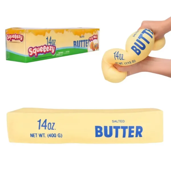 14oz Squeezy Butter Toy for Kids - Jumbo Squishy Stick of Butter - Realistic Slow Rising Food Fidget Toy for Stress Relief & Anxiety Relaxation 2026