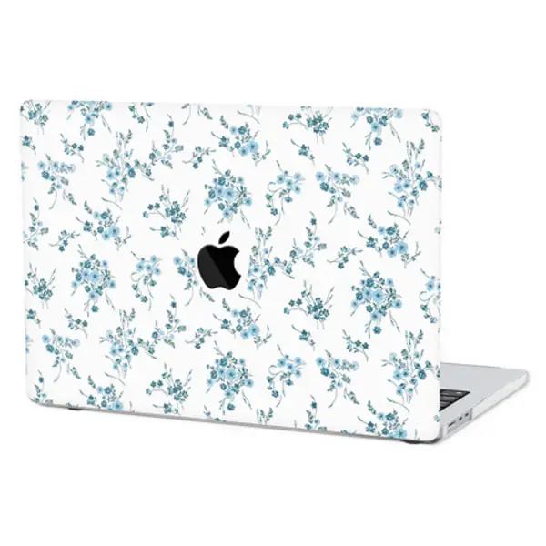 French Blue Floral Macbook Case
