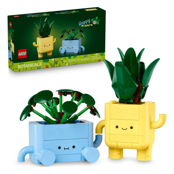 LEGO Botanicals Happy Plants Building Toy for Kids, Girls, and Boys 9+ - Playroom Decor for Desk or Shelf - Birthday Gift Idea for Young Gardeners - Artificial Indoor Plant for Play & Display - 10349