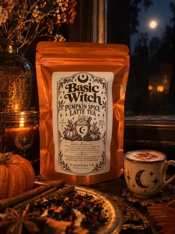 Basic Witch Pumpkin Spice Tea Latte | Sugar Free Healthy PSL | Loose Leaf Black Tea Blend | Smoky Lapsang Chai | DIY Barista Kit