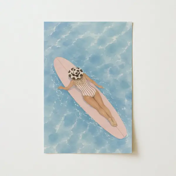 Coastal Surfer Girl Print