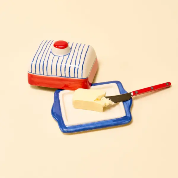Big Night Striped Butter Dish