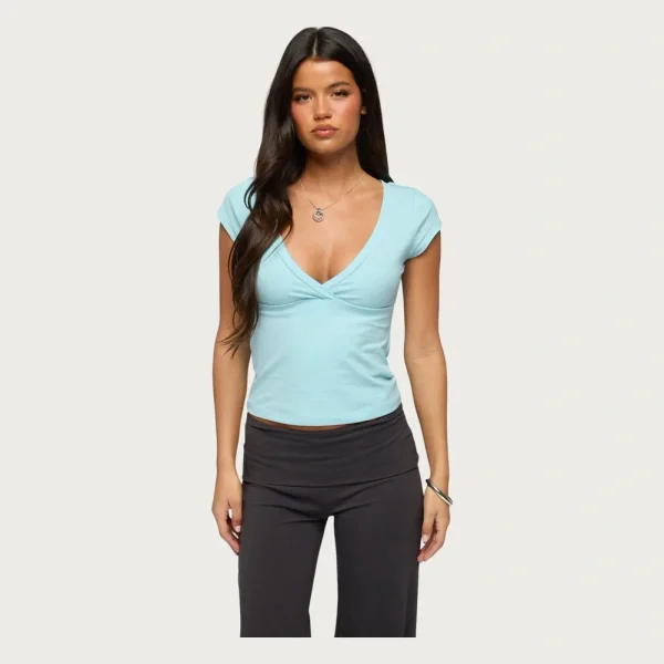 Penelopy Overlap V Neck T-Shirt