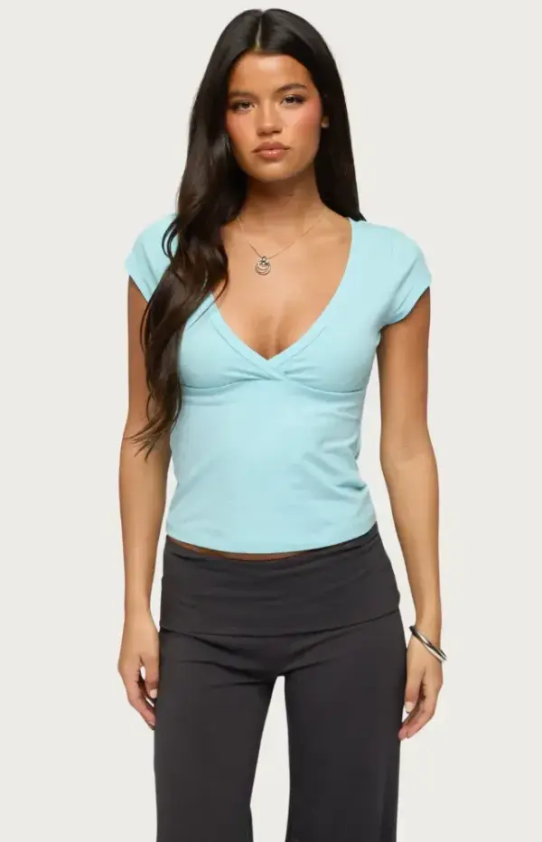 Penelopy Overlap V Neck T-Shirt