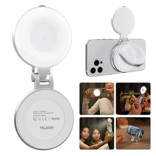 TELESIN C03 Magnetic Selfie Light, Phone Light