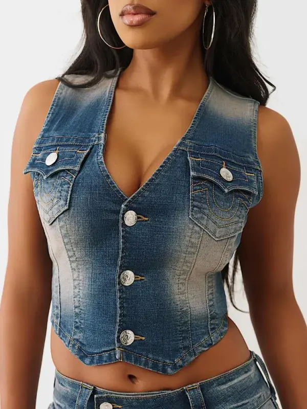 FADED DENIM VEST