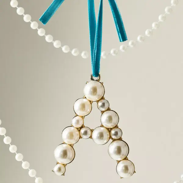 Pearl Monogram Ornament