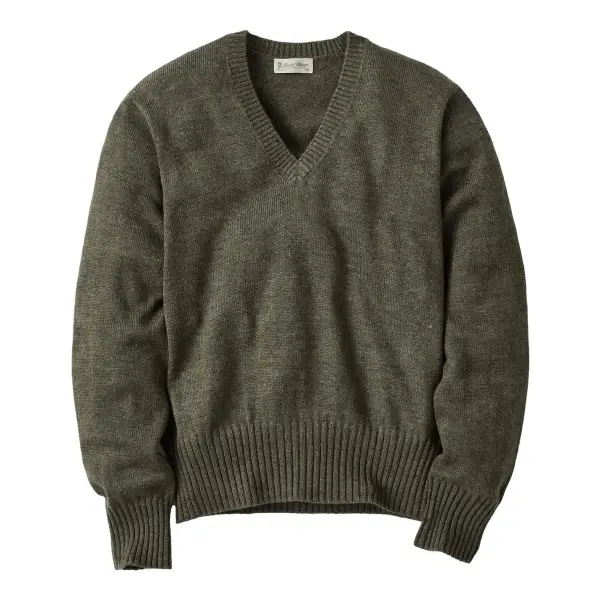 Biella Linen Wool V-Neck Sweater