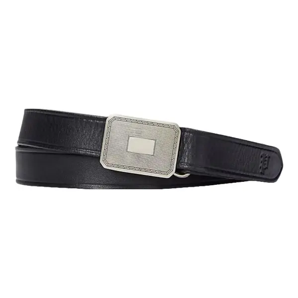 Engine-Turned Leather Belt