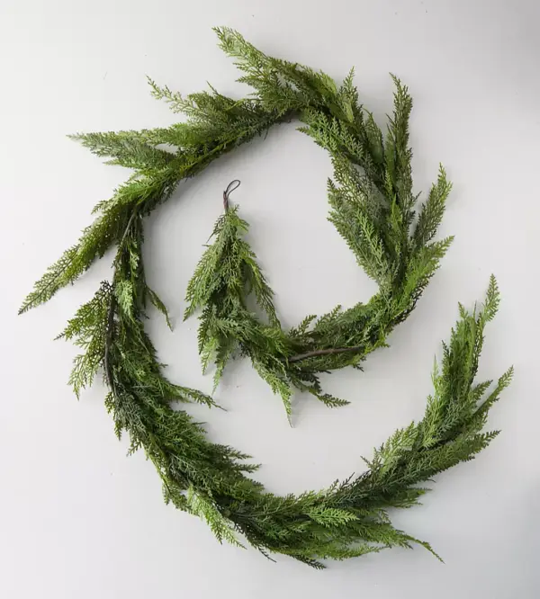 Faux Cedar Garland, Evergreen 6'-15'