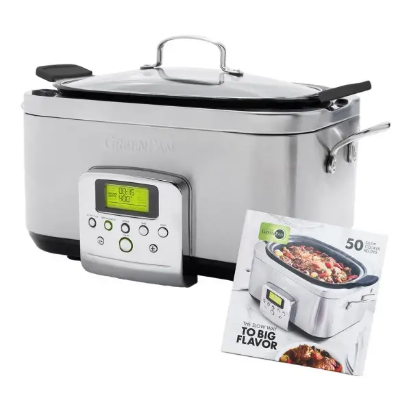 Elite 6 Quart Slow Cooker Premiere Stainless Steel