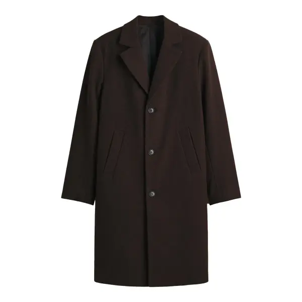 Single-Breasted Wool-Blend Coat