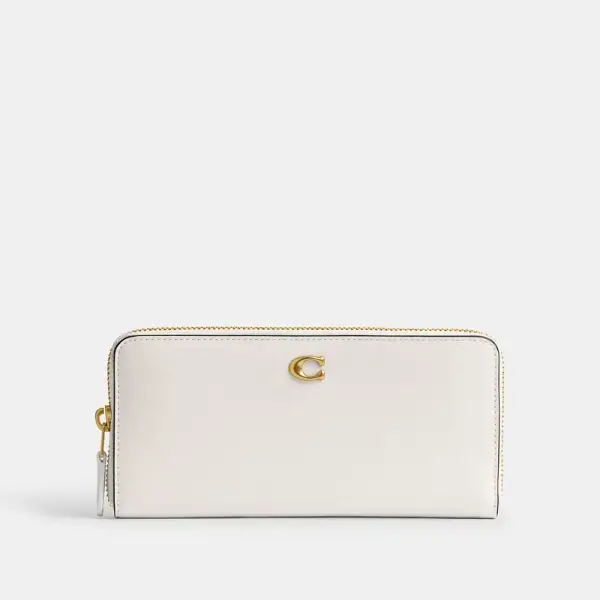 Coach Essential Slim Accordion Zip Wallet - Women's Wallets - Brass/chalk