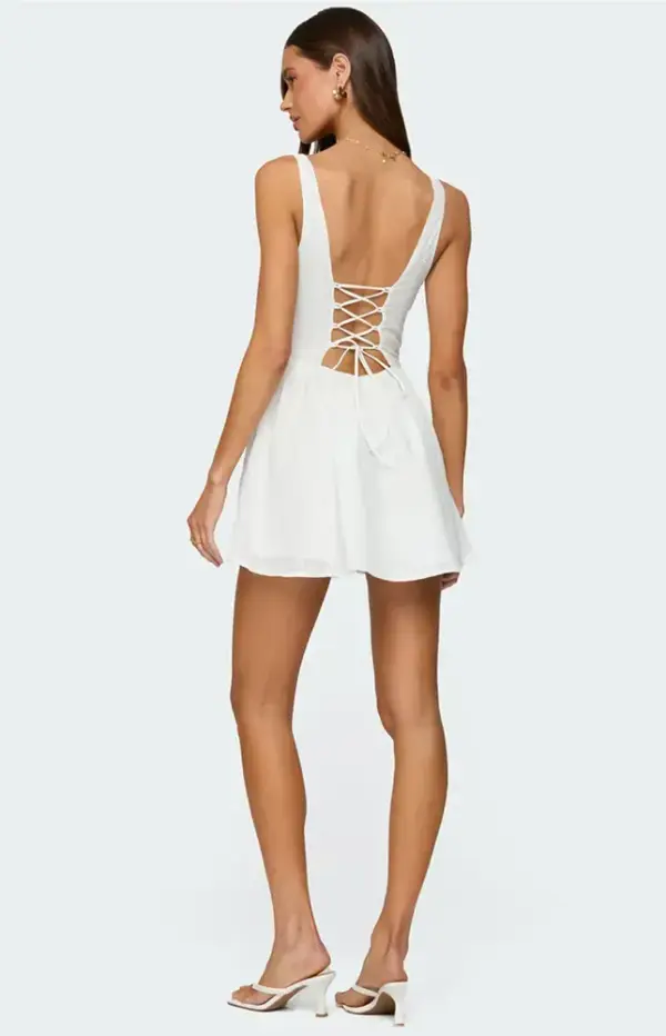 Reina Embroidered Cotton Mini Dress