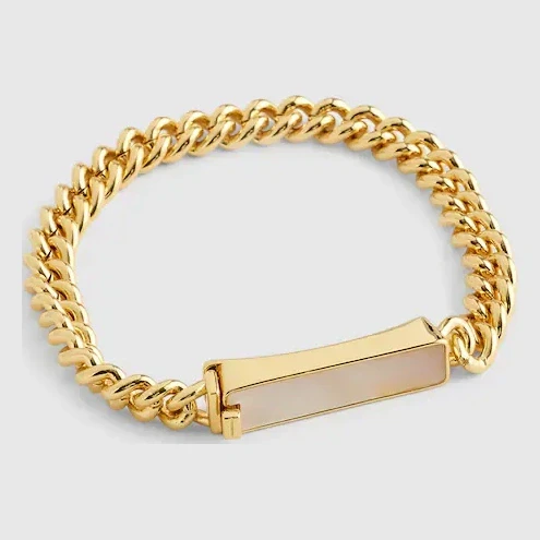Mother-of-Pearl Bar Chain Bracelet