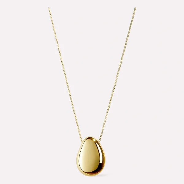Gold Pendant Necklace - Pebble