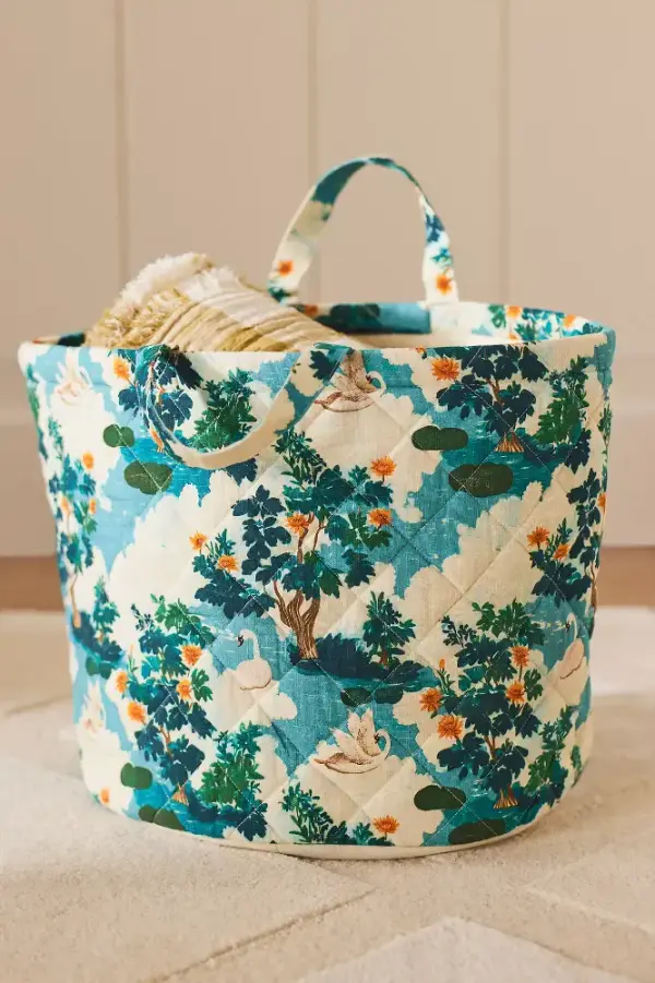 Quilted Block Print Basket