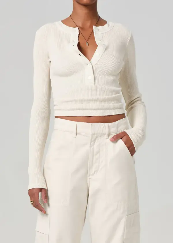 Varra Waffle Henley in Pashmina