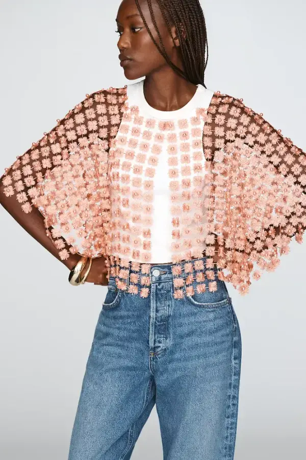 Sheer Pearl Lace Cape