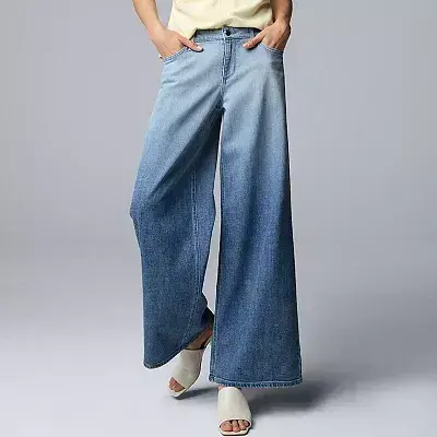 Women's Simply Vera Vera Wang Printed Wide Leg Jeans