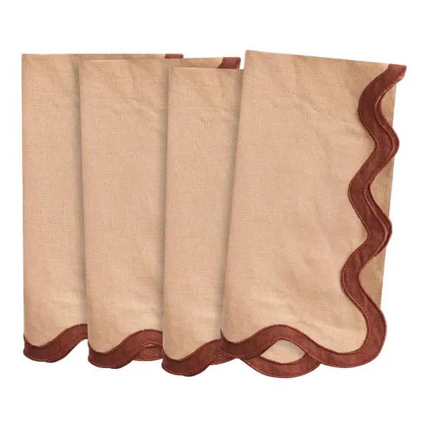 European Linen Scallop Edge Napkins