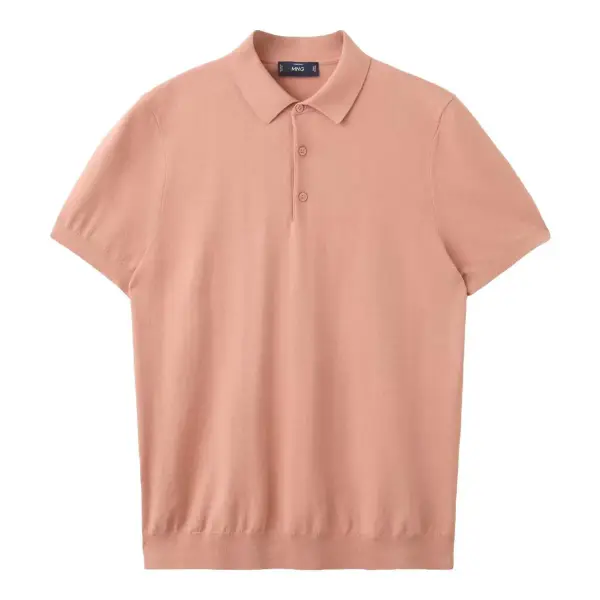 Fine-Knit 100% Cotton Polo Top