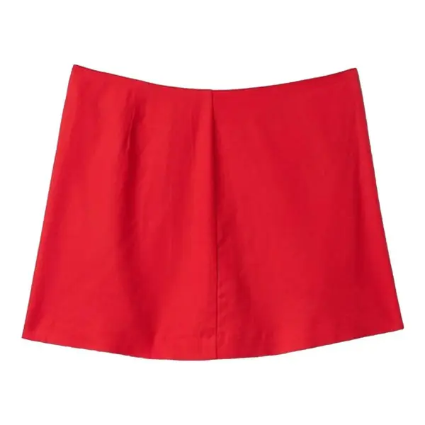 Linen-Blend Mini Skort