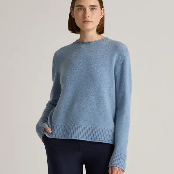 Mongolian Cashmere Boxy Crewneck Sweater