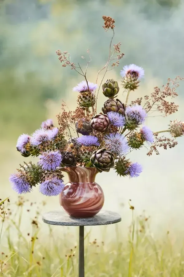 Flared Swirl Glass Vase
