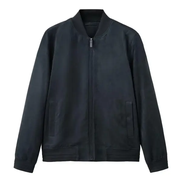 Suede-Effect Bomber Jacket