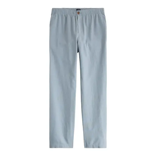 Linen-Cotton Blend Drawstring Pant