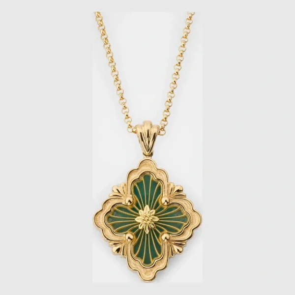 Opera Tulle 18K Yellow Gold Amazonite Pendant Necklace