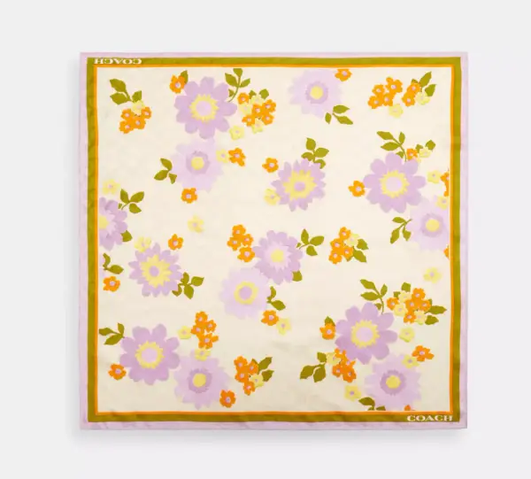 Signature Floral Print Silk Bandana
