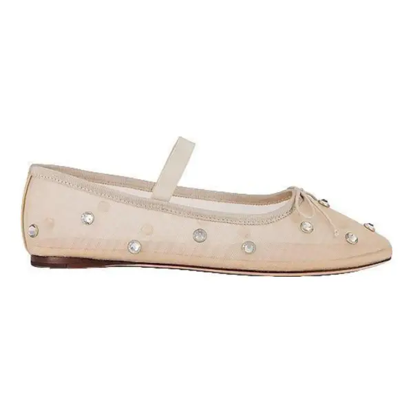 Leonie Crystal Mesh Ballerina Flats