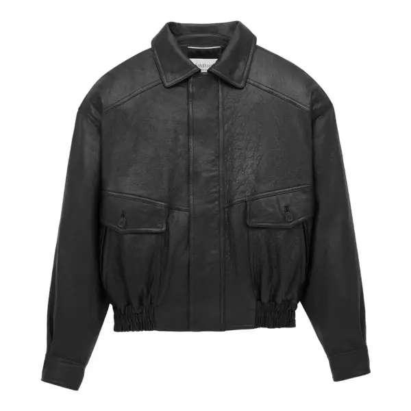 Bomber Jacket In Bubbled Lambskin