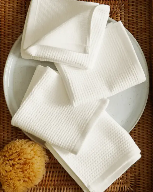Turkish Waffle Terry Washcloth (Set of 4) in Ivory