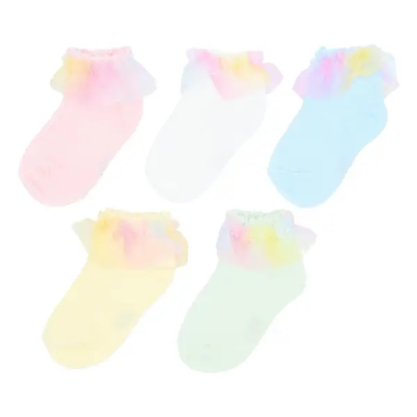 Rainbow Ruffle Cotton Socks Set